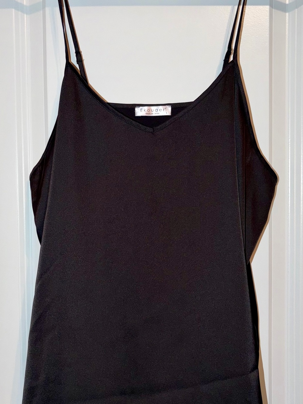 NWOT Black Satin Cami Top - Sleek Spaghetti Strap Tank